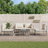 vidaXL 4-delige Loungeset met kussens poly rattan antracietkleurig