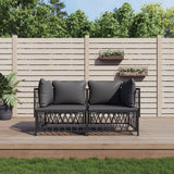 vidaXL 2-delige Loungeset met kussens staal wit