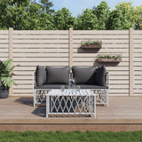 vidaXL 2-delige Loungeset met kussens staal wit