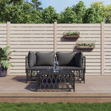 vidaXL 2-delige Loungeset met kussens staal wit