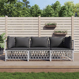 vidaXL 2-delige Loungeset met kussens staal wit