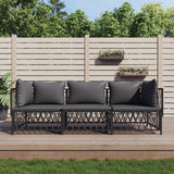 vidaXL 2-delige Loungeset met kussens staal wit
