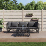 vidaXL 2-delige Loungeset met kussens staal wit