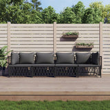 vidaXL 2-delige Loungeset met kussens staal wit