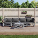 vidaXL 2-delige Loungeset met kussens staal wit