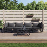 vidaXL 2-delige Loungeset met kussens staal wit