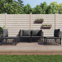 vidaXL 4-delige Loungeset met kussens staal wit