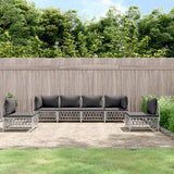 vidaXL 4-delige Loungeset met kussens staal wit