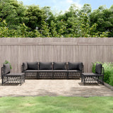 vidaXL 4-delige Loungeset met kussens staal wit
