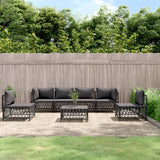 vidaXL 4-delige Loungeset met kussens staal wit