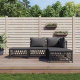 vidaXL 3-delige Loungeset met kussens staal wit