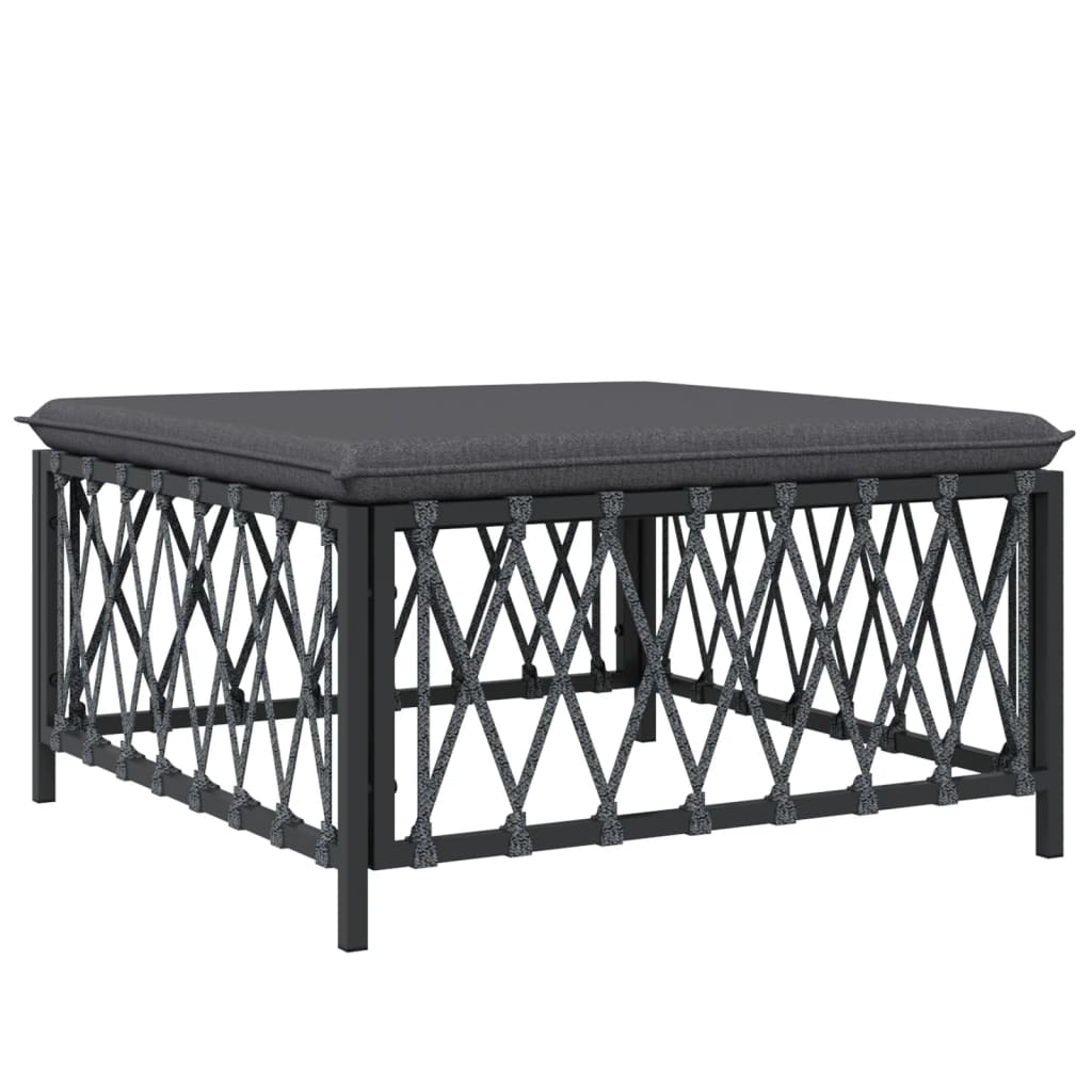 vidaXL 3-delige Loungeset met kussens staal wit