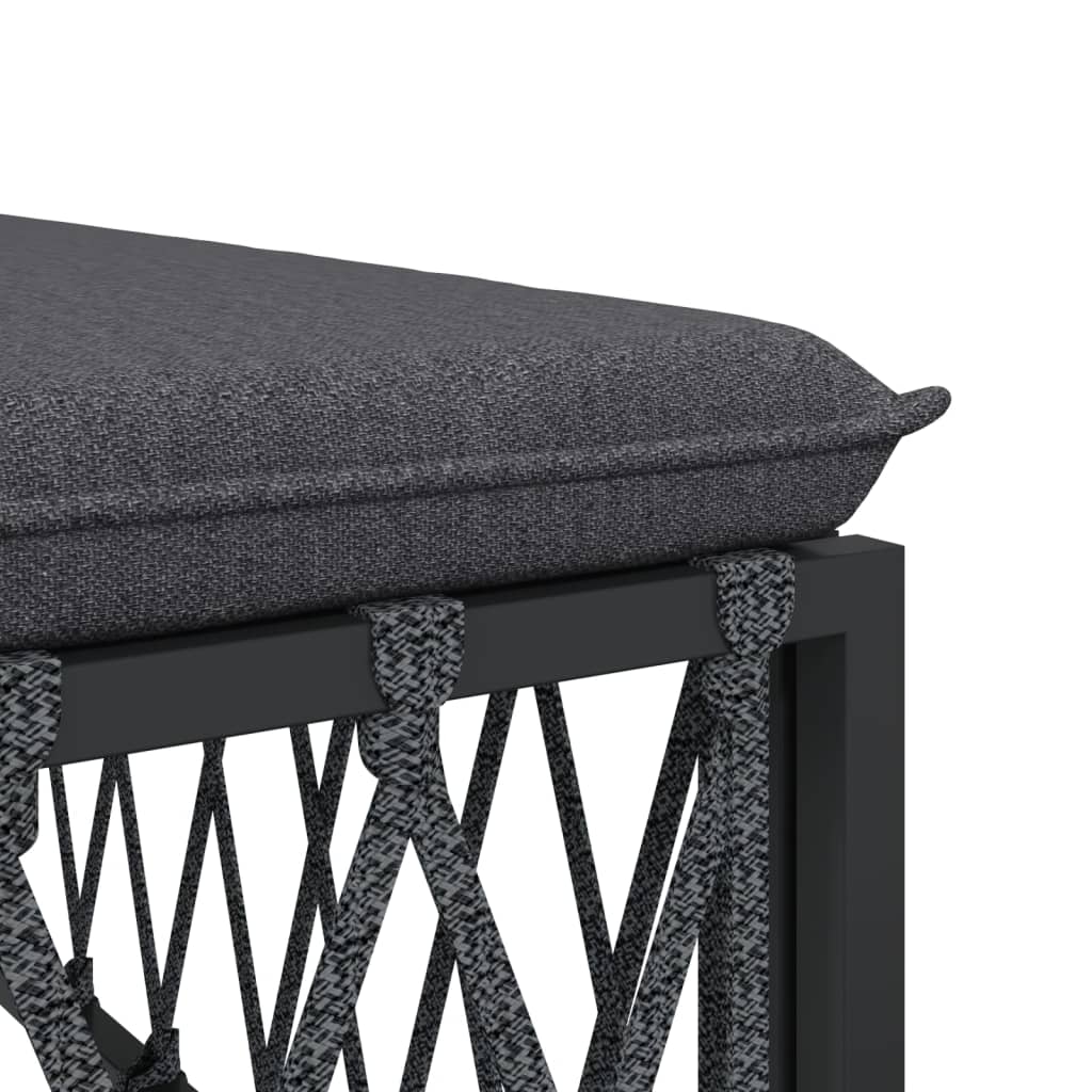 vidaXL 3-delige Loungeset met kussens staal wit