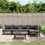 vidaXL 3-delige Loungeset met kussens staal wit