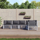 vidaXL 3-delige Loungeset met kussens staal wit