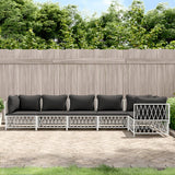 vidaXL 3-delige Loungeset met kussens staal wit