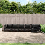 vidaXL 3-delige Loungeset met kussens staal wit