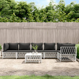 vidaXL 3-delige Loungeset met kussens staal wit