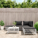 vidaXL 3-delige Loungeset met kussens staal wit