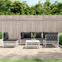 vidaXL 6-Piece Lounge Set with Cushions Steel White