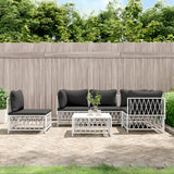 vidaXL 6-Piece Lounge Set with Cushions Steel White