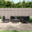 vidaXL 6-Piece Lounge Set with Cushions Steel White