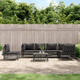 vidaXL 6-Piece Lounge Set with Cushions Steel White