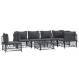 vidaXL 6-Piece Lounge Set with Cushions Steel White