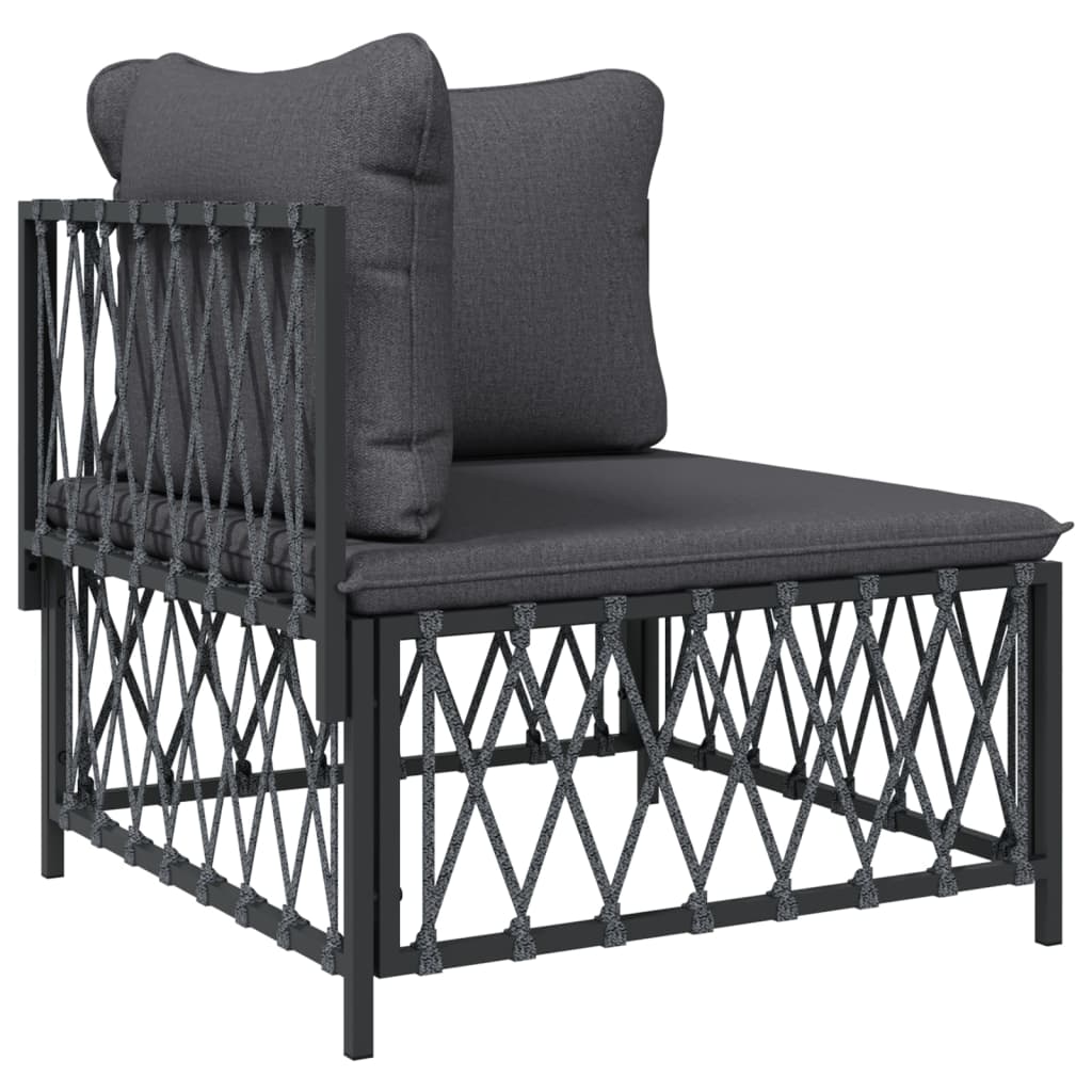 vidaXL 6-Piece Lounge Set with Cushions Steel White