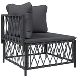 vidaXL 6-Piece Lounge Set with Cushions Steel White