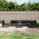 vidaXL 6-Piece Lounge Set with Cushions Steel White