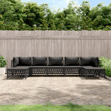 vidaXL 6-delige Loungeset met kussens staal wit