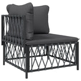 vidaXL 6-delige Loungeset met kussens staal wit