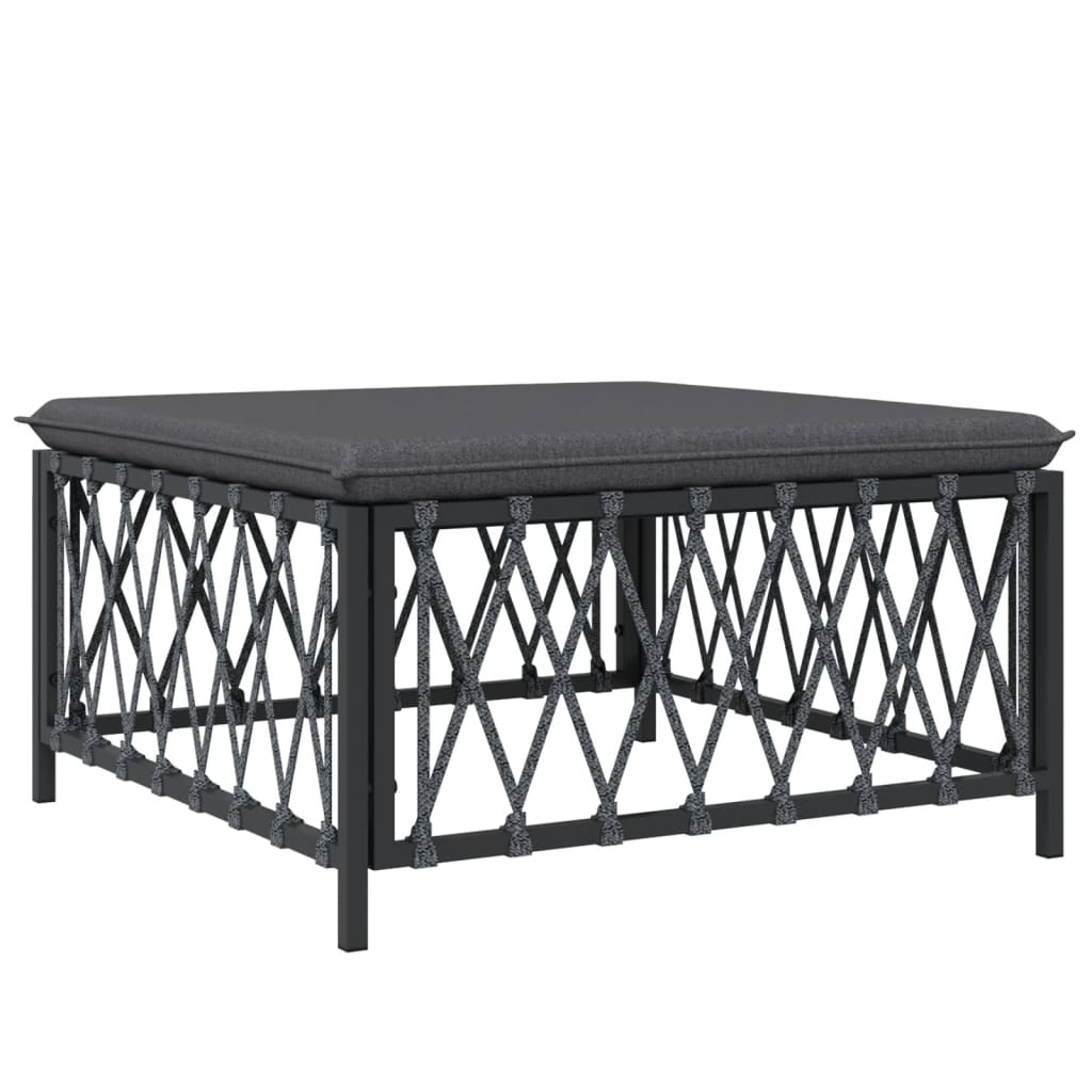 vidaXL 6-delige Loungeset met kussens staal wit