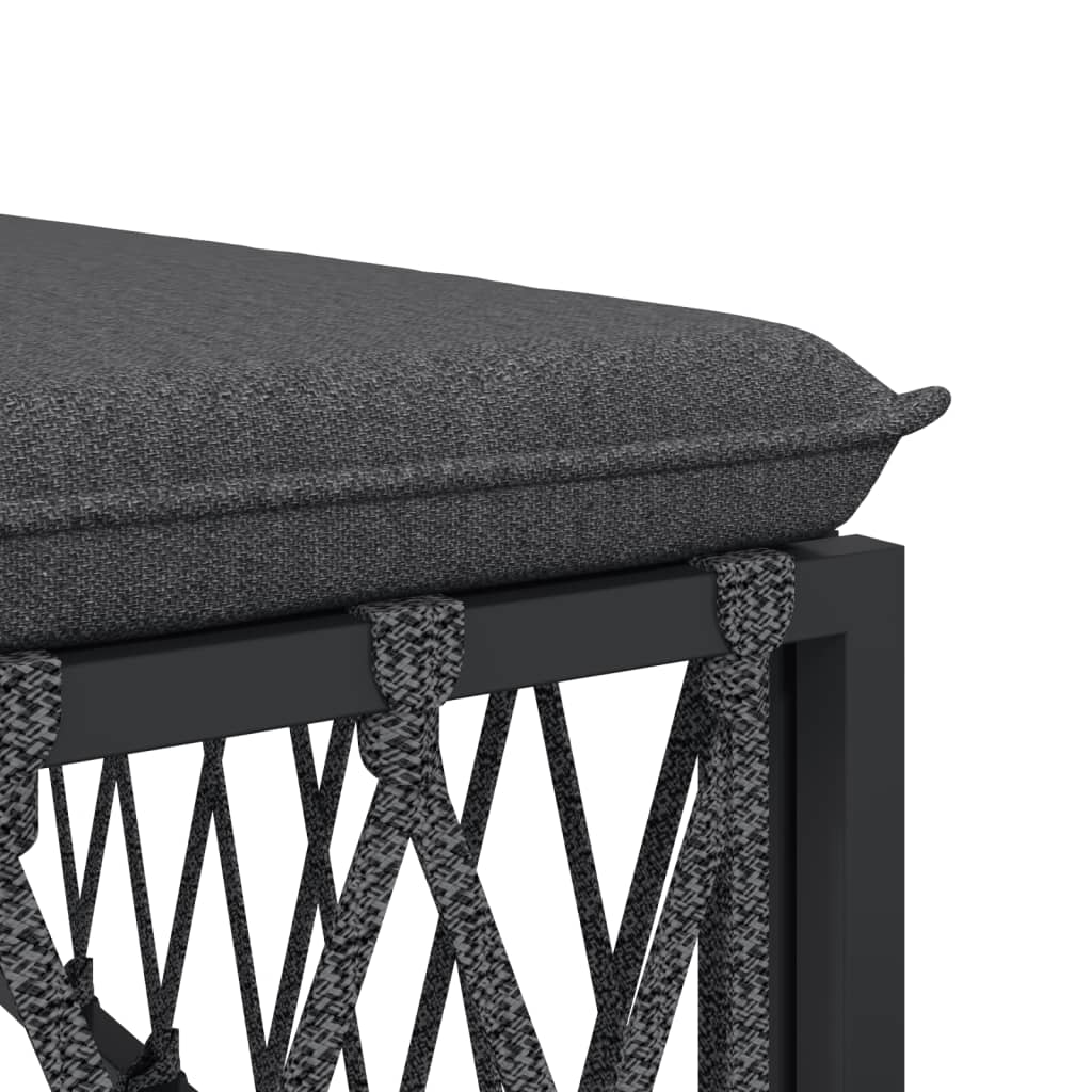 vidaXL 6-delige Loungeset met kussens staal wit