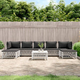 vidaXL 6-delige Loungeset met kussens staal wit