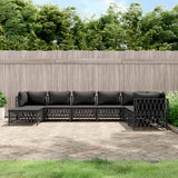 vidaXL 6-delige Loungeset met kussens staal wit