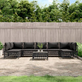 vidaXL 6-delige Loungeset met kussens staal wit