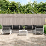 vidaXL 6-delige Loungeset met kussens staal wit