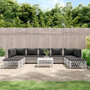 vidaXL 10-Piece Lounge Set with Cushions Steel White