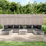 vidaXL 10-Piece Lounge Set with Cushions Steel White