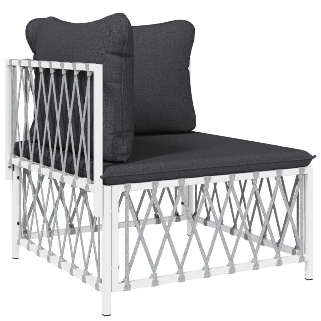 vidaXL 10-Piece Lounge Set with Cushions Steel White