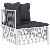 vidaXL 10-Piece Lounge Set with Cushions Steel White