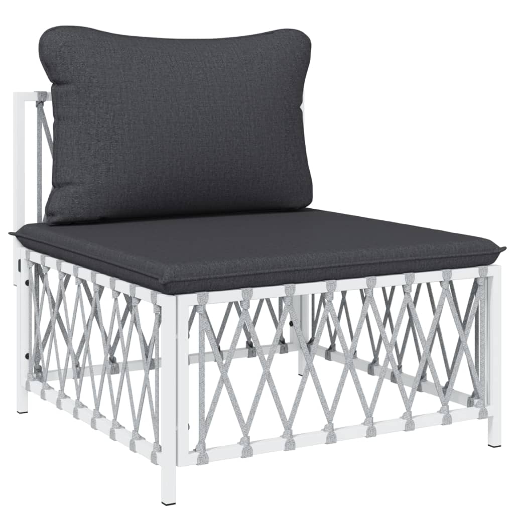 vidaXL 10-Piece Lounge Set with Cushions Steel White