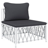 vidaXL 10-Piece Lounge Set with Cushions Steel White