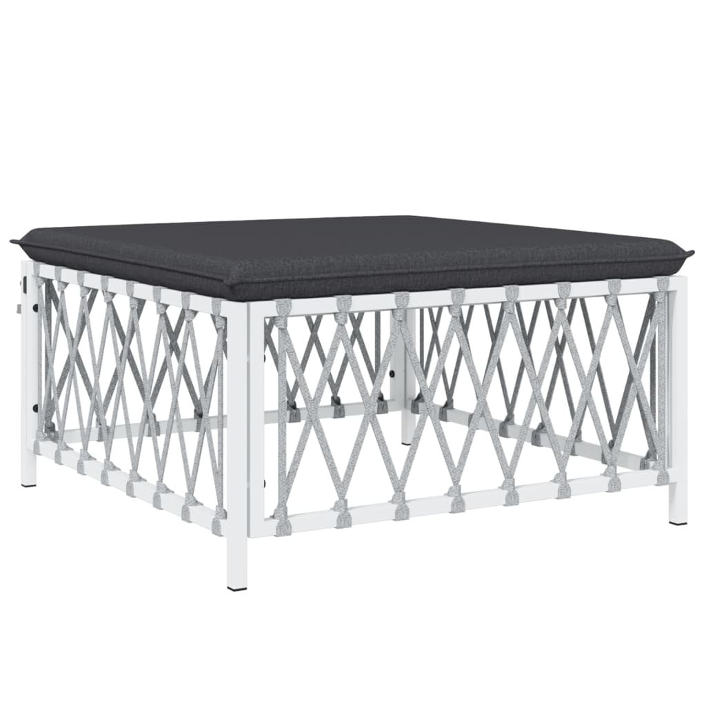 vidaXL 10-Piece Lounge Set with Cushions Steel White