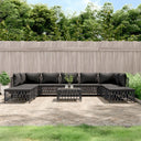vidaXL 10-Piece Lounge Set with Cushions Steel White