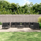 vidaXL 11-delige Loungeset met kussens staal wit