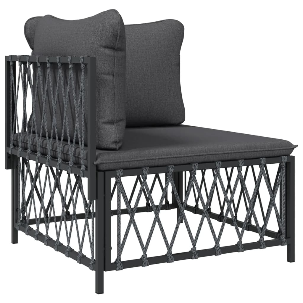vidaXL 11-delige Loungeset met kussens staal wit