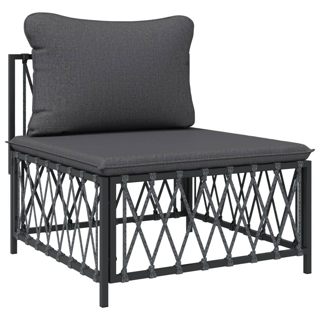 vidaXL 11-delige Loungeset met kussens staal wit
